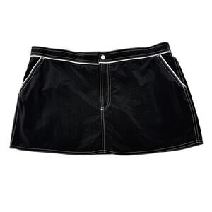 Beach House Black Swim Skirt Cover Up Contrast Stitch 90s Surfer Vibes Size 14